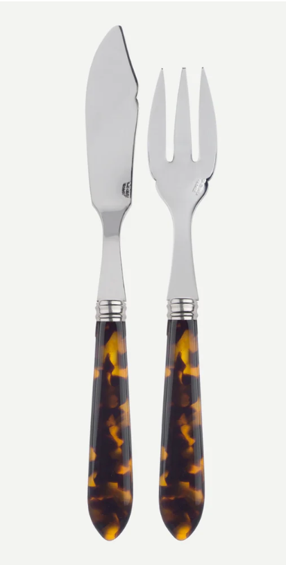 Set de 12 cubiertos pescado mango tortuga (6 personas)
